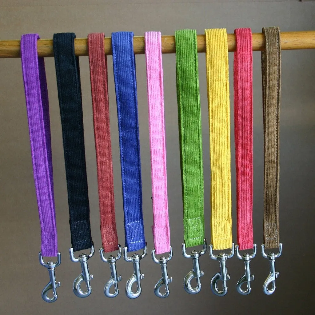 Hemp Dog Short Dog Leash Marigold Corduroy 14" City Leash
