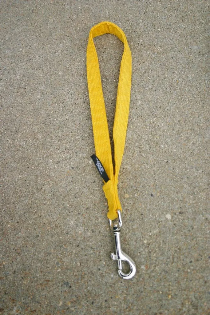 Hemp Dog Short Dog Leash Marigold Corduroy 14" City Leash