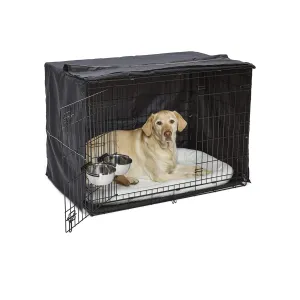 iCrate Dog Crate Starter Kit 42 Inch, Ideal for Large Dog Breeds, Black