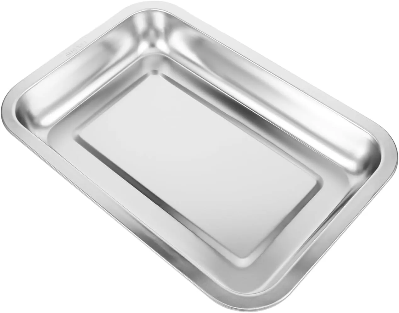 Kisangel Stainless Steel Cat Litter Box Metal Litter Tray Household Metal Thickening Pan for Pet Toilet Low Entry