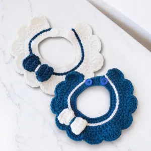 Knitted Sailor-Style Pet Collar| Crocheted Cat Dog Collar| Nautical Style Collar | Gifts for Pets| Pet Scarf| Pet Accessories