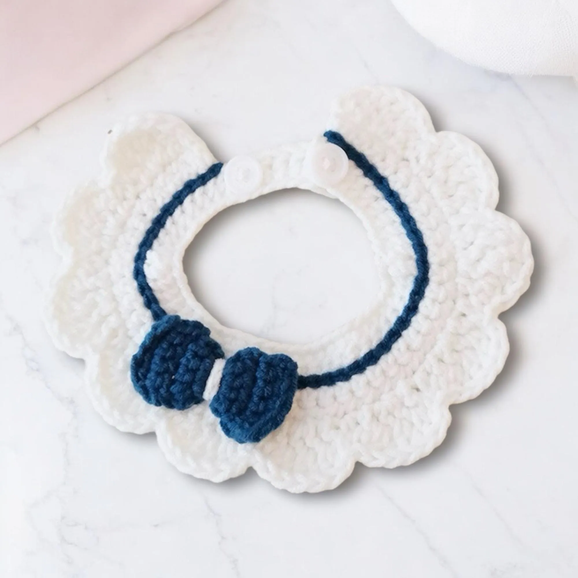 Knitted Sailor-Style Pet Collar| Crocheted Cat Dog Collar| Nautical Style Collar | Gifts for Pets| Pet Scarf| Pet Accessories