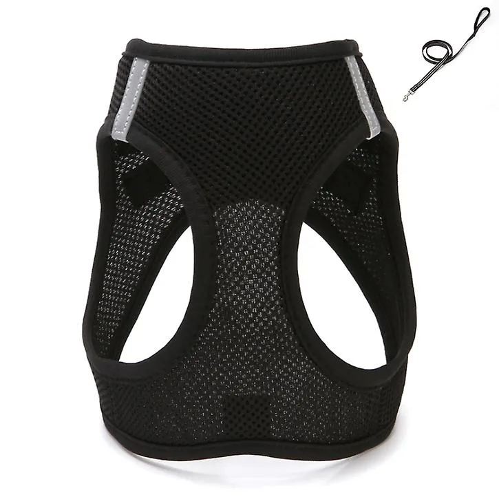 L 32-34cm green Breathable pet traction vest with leash for small dogs, medium and large AZ17339