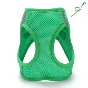 L 32-34cm green Breathable pet traction vest with leash for small dogs, medium and large AZ17339