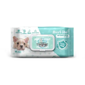 NEW LOOK: Absorb Plus Antibacterial Peppermint Scented Pet Wipes (3 Packs Promo)