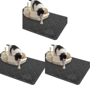Niubya Premium Cat Litter Mat, Litter Box Mat with Non-slip and Waterproof Backing, Litter Trapping Mat Soft on Kitty Paws and Easy to Clean, Cat Mat Traps Litter from Box (Pack of 3)