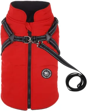 Norbi Pet Warm Jacket Small Dog Vest Harness Wih Leash Puppy Winter 2 in 1 Outfit Cold Weather Coat