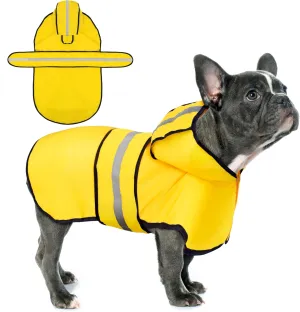 Paiaite Dog Raincoat: Hooded Slicker Poncho, Durable Waterproof Jacket with Reflective Stripes for Safety, Convenient Leash Hole, and Adjustable Fit, Perfect for Small, Medium, and Large Dogs Yellow L