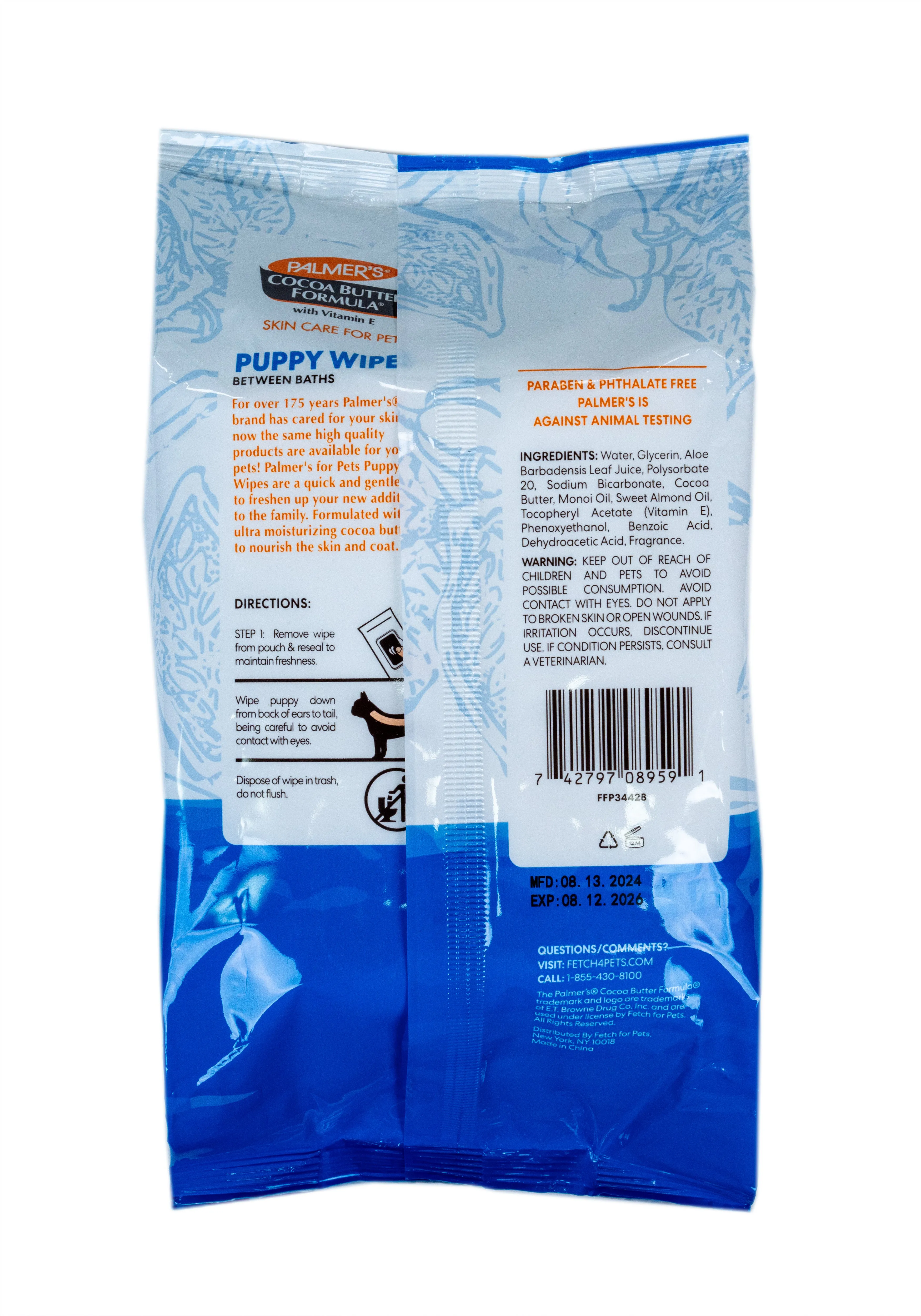 Palmer's for Pets Puppy Wipes with Cocoa Butter, 100ct