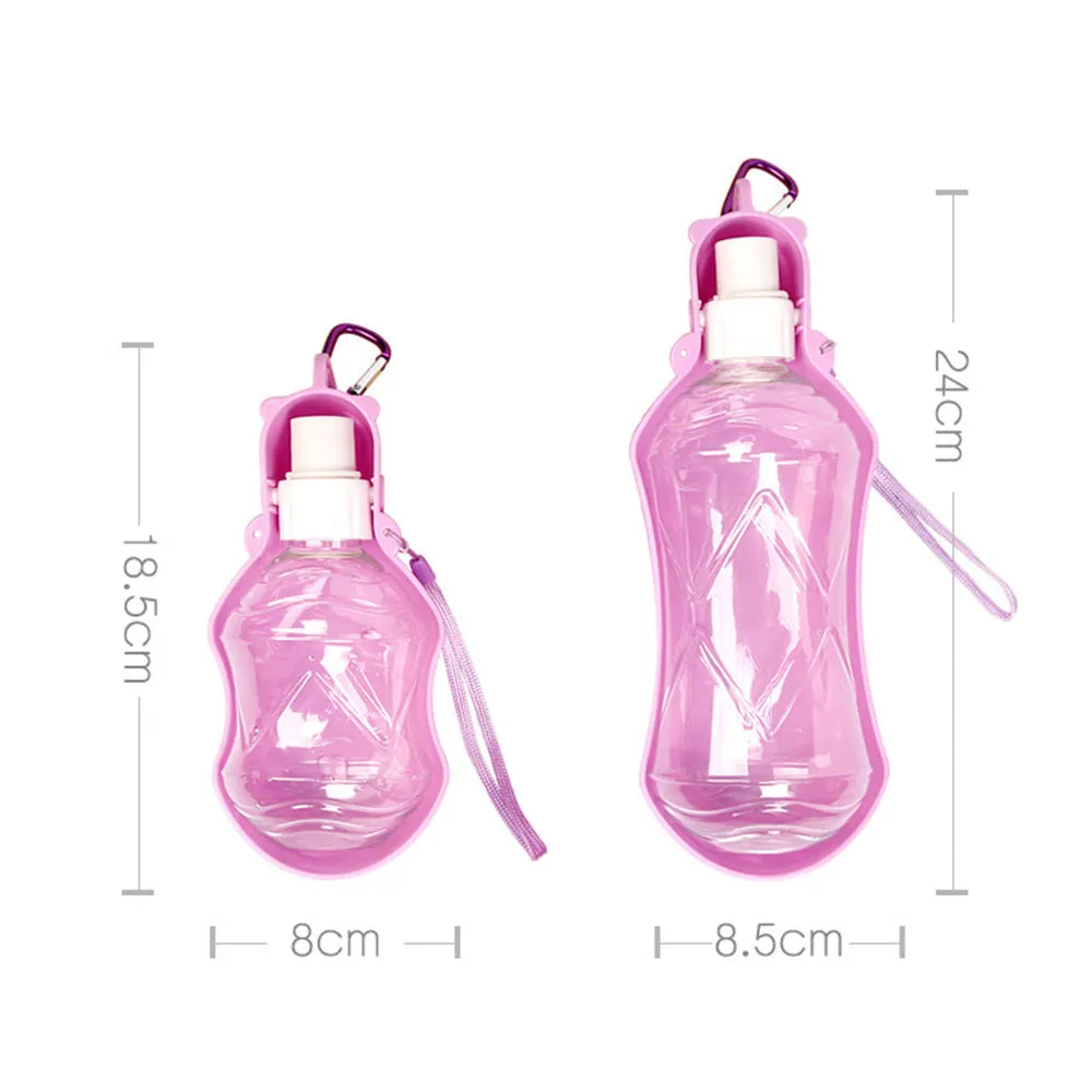PAWS ASIA Suppliers Outdoor Foldable Mineral Nozzle Water Pet Bottle 518ML 280ML For Small Large Dogs