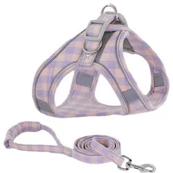 PAWS ASIA Wholesale Price Soft Cotton Reflective Stylish Pet  Cat Dog Harness With Leash