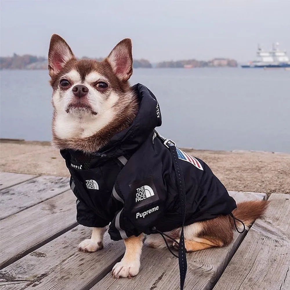 Pet Clothes Fashion Reflective Dog Raincoat Windproof Waterproof Dog Jacket Windbreaker
