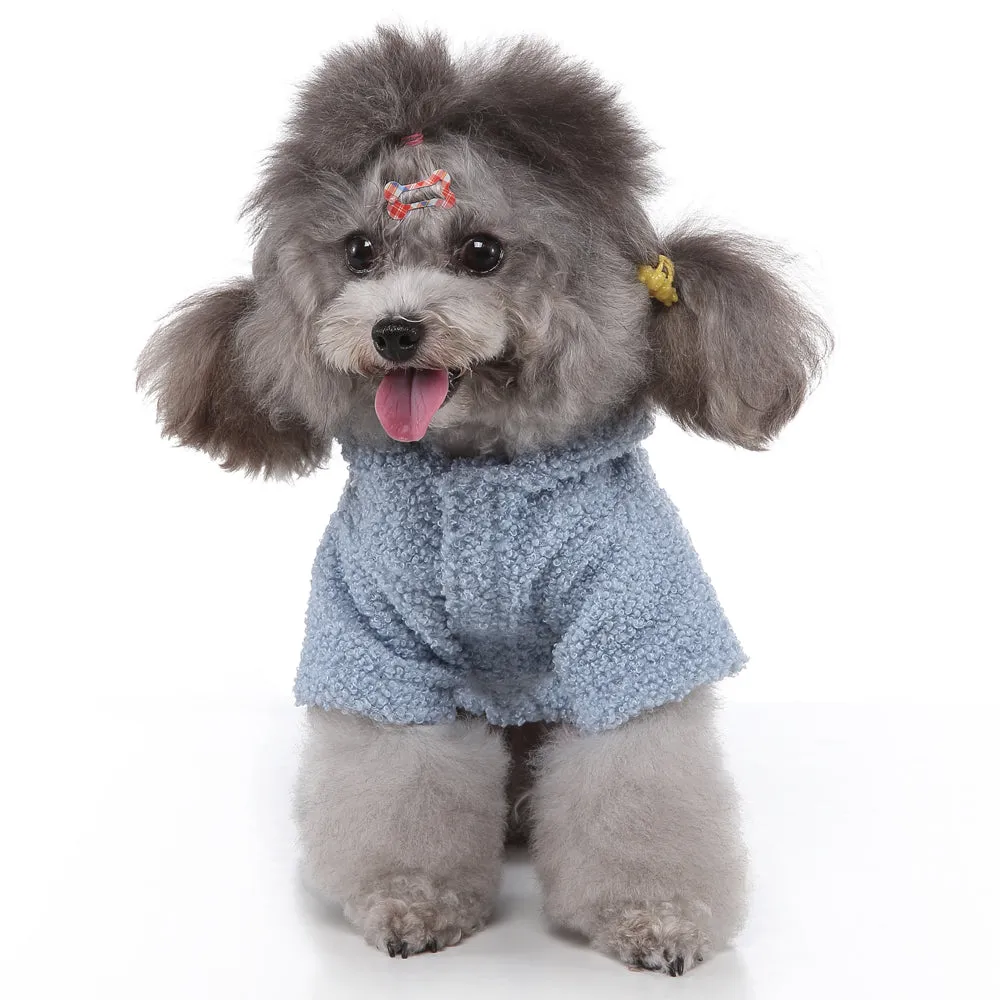 Pet / Dog Teddy Hooded Cashmere Fleece Embroidered Dog Paw
