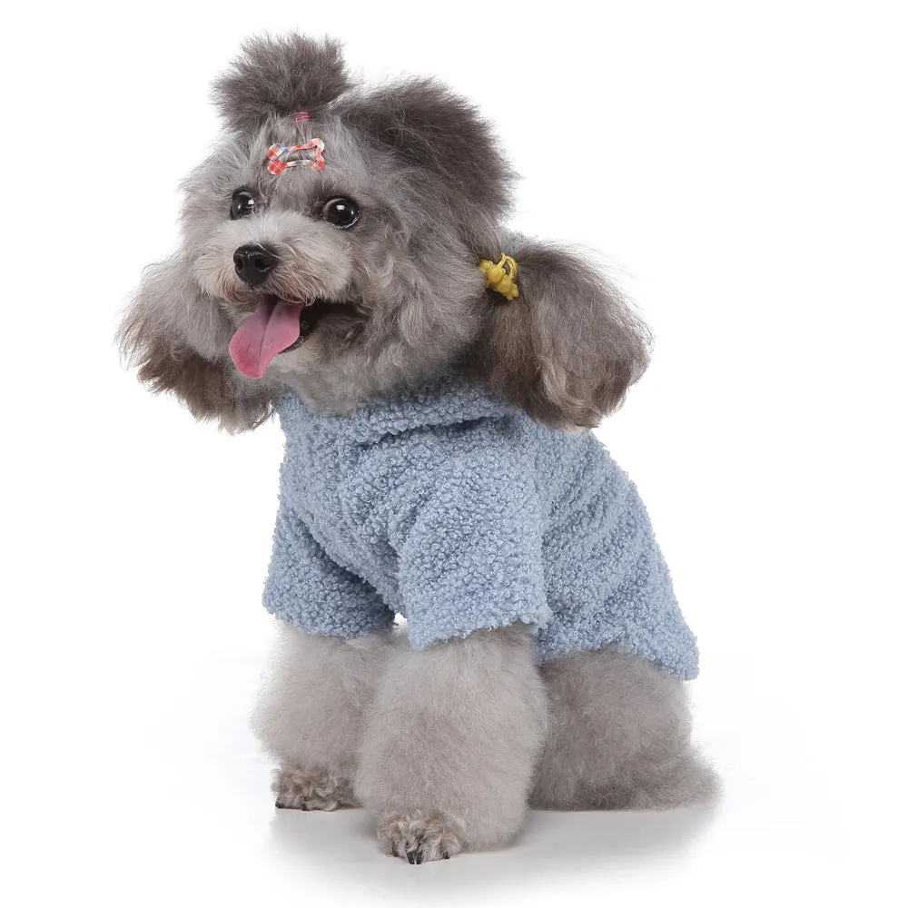 Pet / Dog Teddy Hooded Cashmere Fleece Embroidered Dog Paw