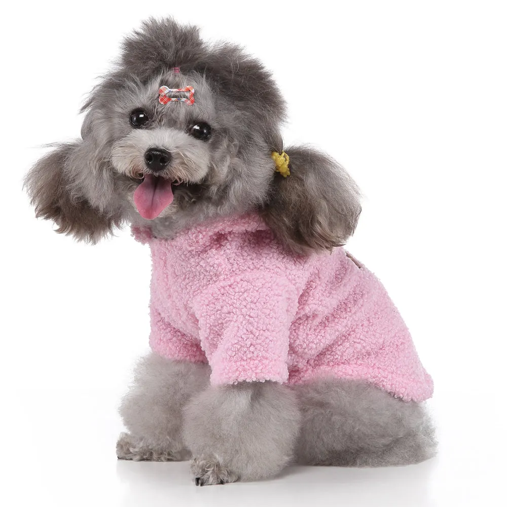 Pet / Dog Teddy Hooded Cashmere Fleece Embroidered Dog Paw