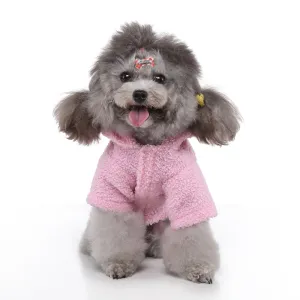 Pet / Dog Teddy Hooded Cashmere Fleece Embroidered Dog Paw