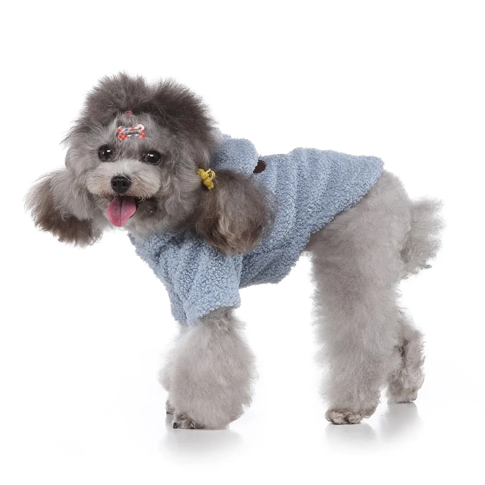 Pet / Dog Teddy Hooded Cashmere Fleece Embroidered Dog Paw