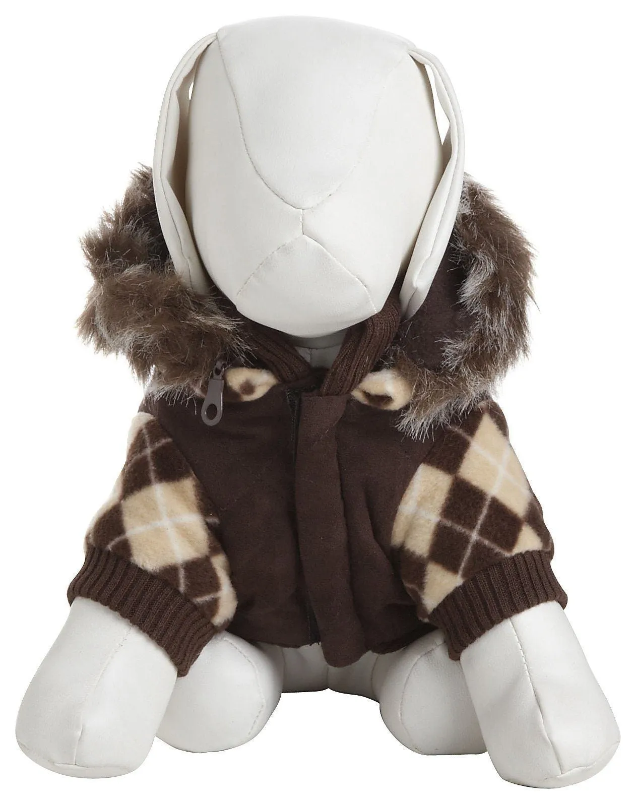 Pet Life ® 'Aygyle Style' 3M Insulated Designer Patterned Suede Dog Coat w/ Removable Hood