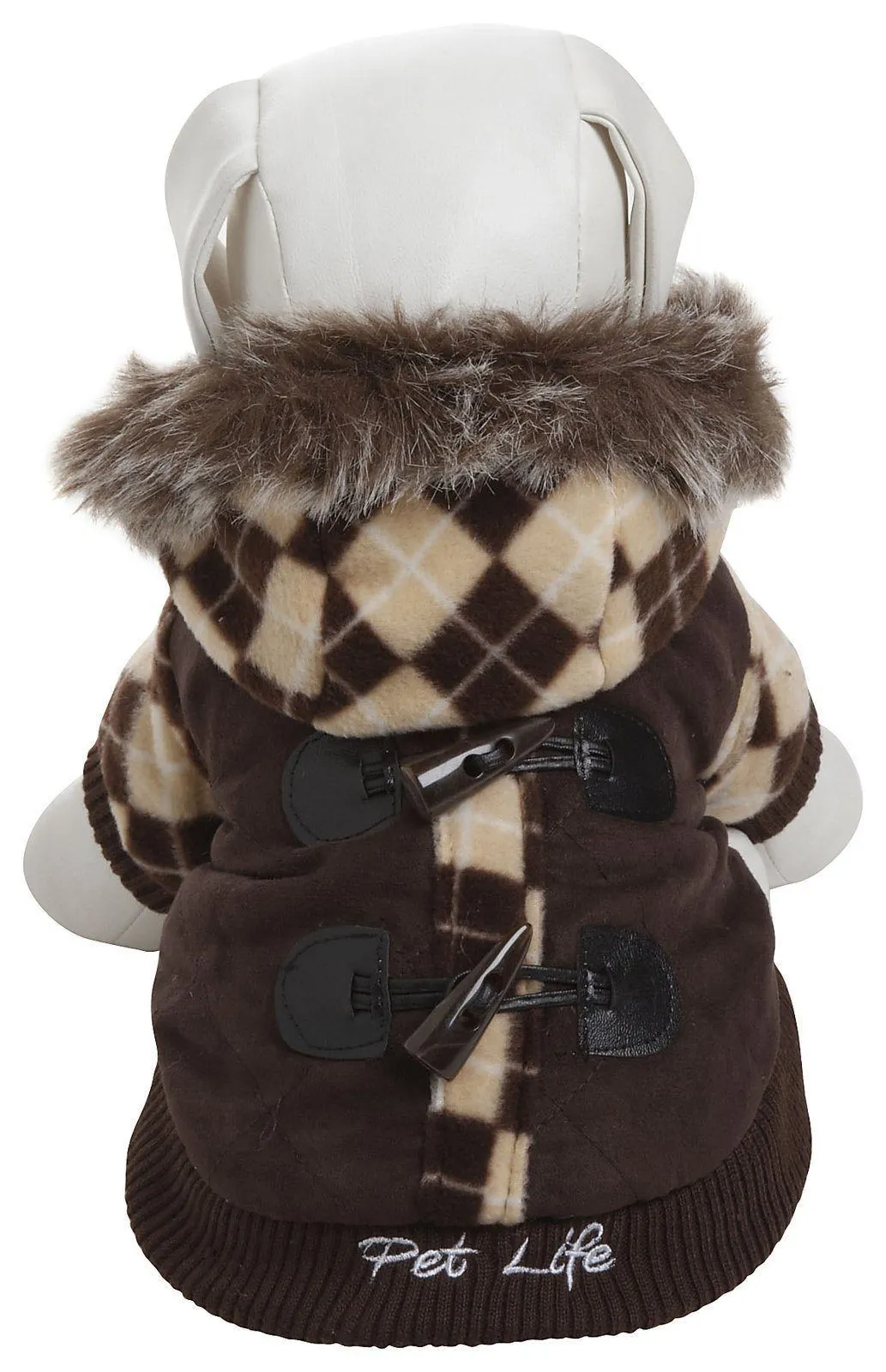 Pet Life ® 'Aygyle Style' 3M Insulated Designer Patterned Suede Dog Coat w/ Removable Hood