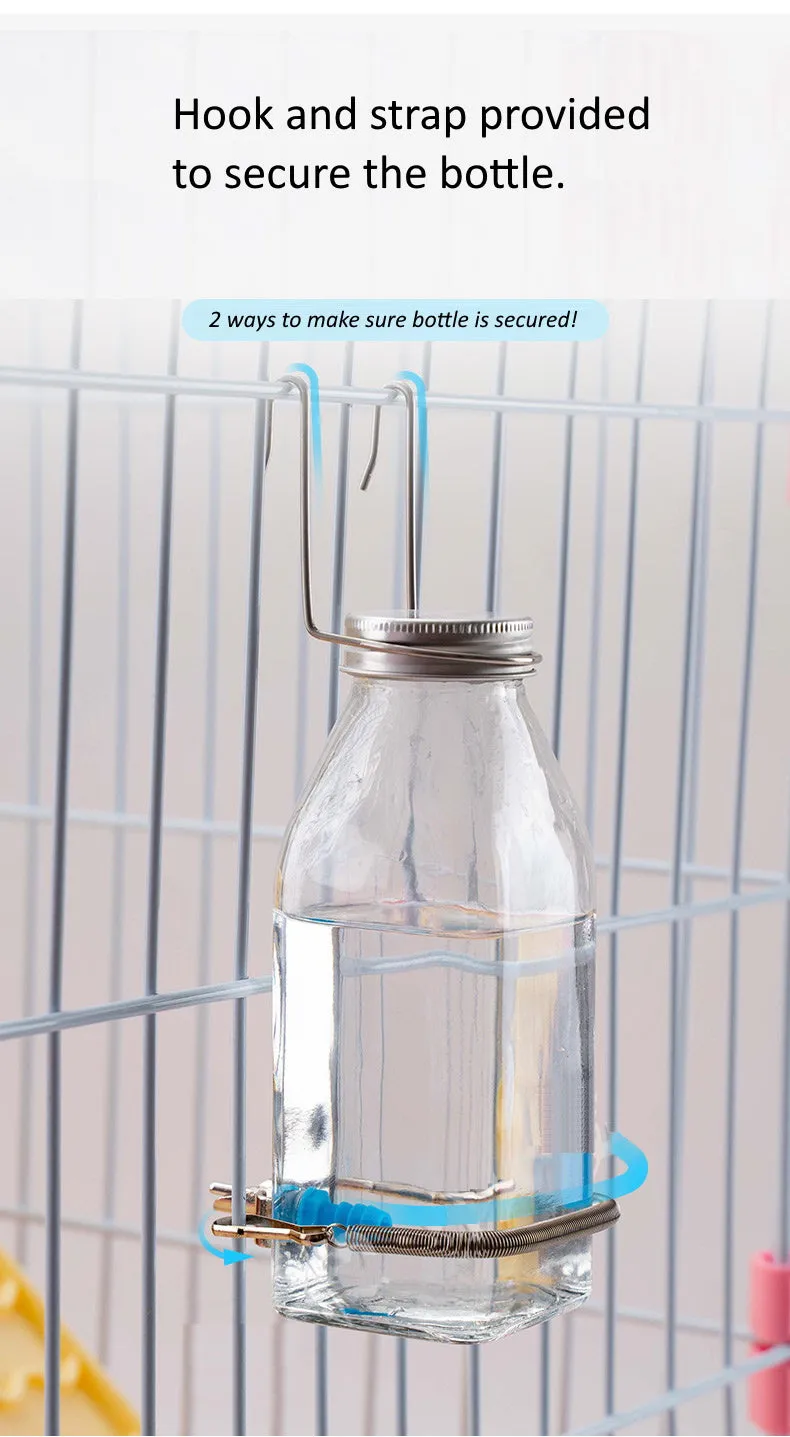 Pet Needle Nozzle 350ML Glass Water Bottle Dispenser Auto Feeder