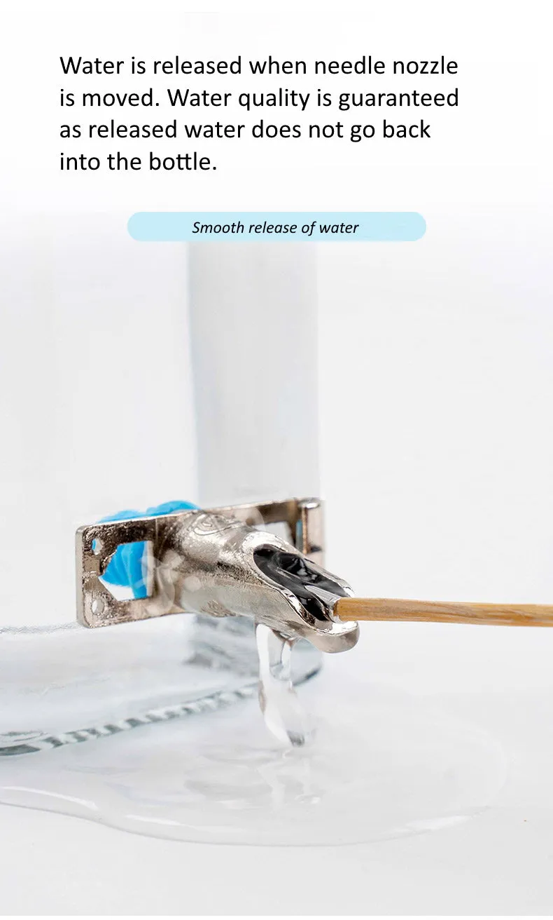 Pet Needle Nozzle 350ML Glass Water Bottle Dispenser Auto Feeder