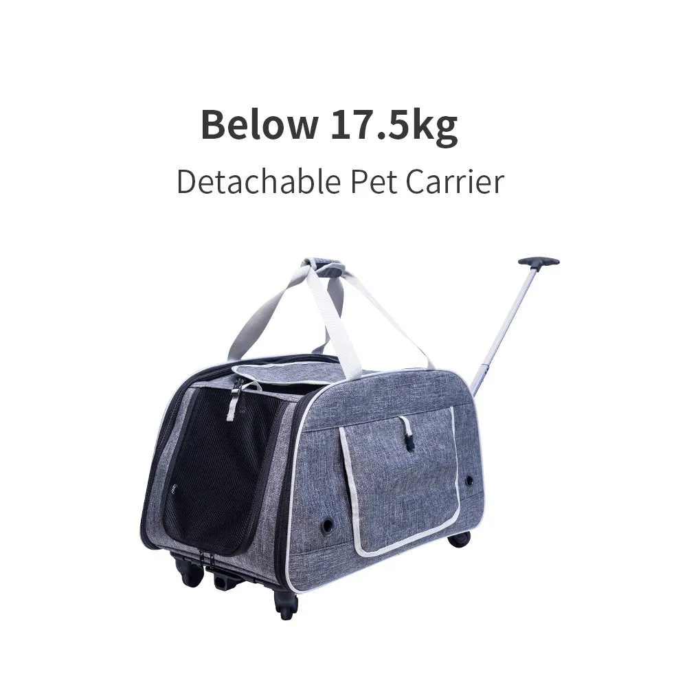 Pet Trolley Dog Travel Carrier Bag with Wheels Cat Foldable Roller Bags Portable