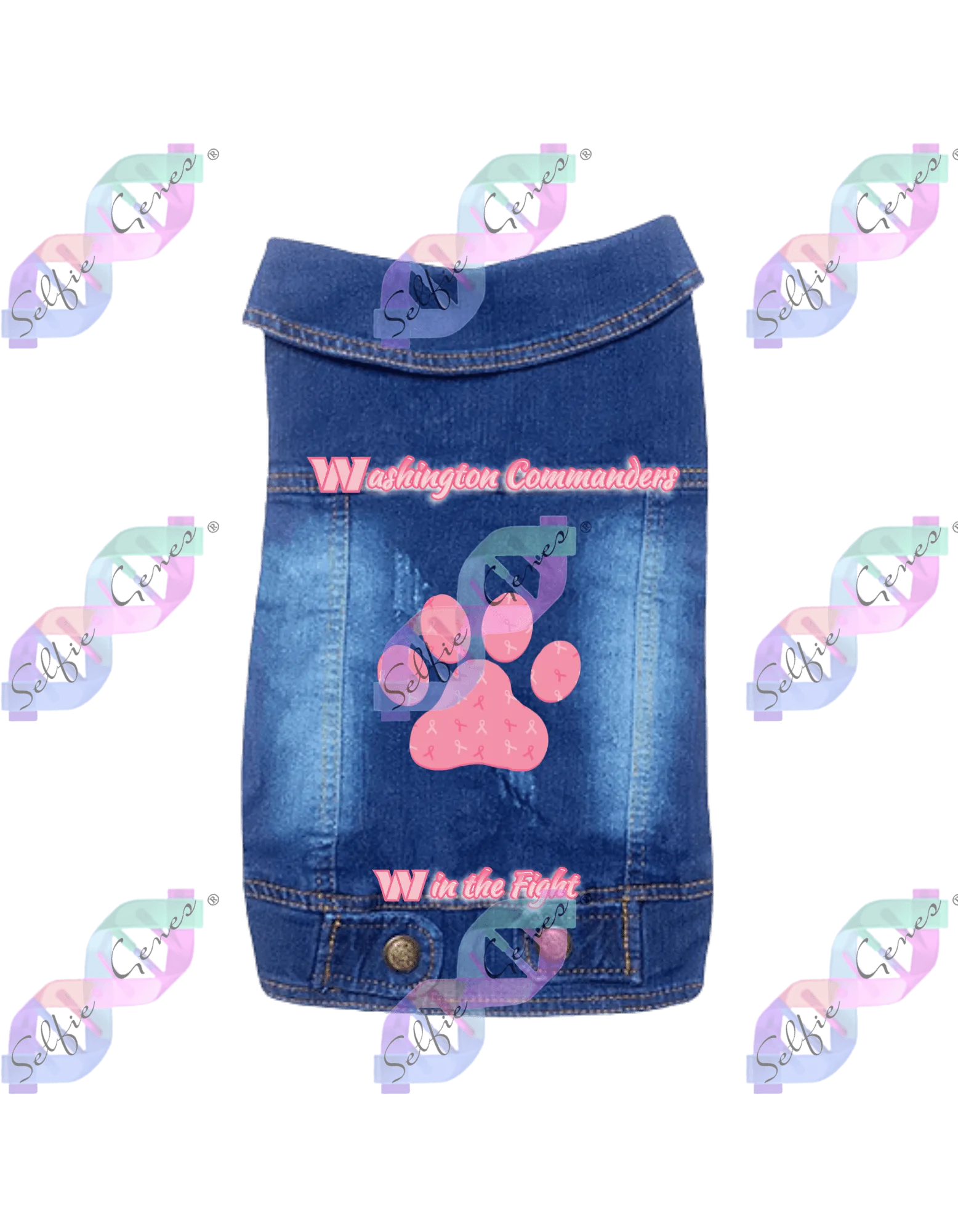 Pet Washington Commanders Breast Cancer Denim Jacket