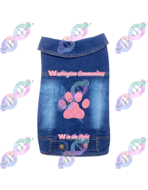 Pet Washington Commanders Breast Cancer Denim Jacket