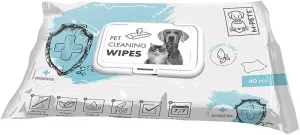 Pet Wipes 15 X 20 Cm - Anti-Bacteria 40 Pcs  White & Green