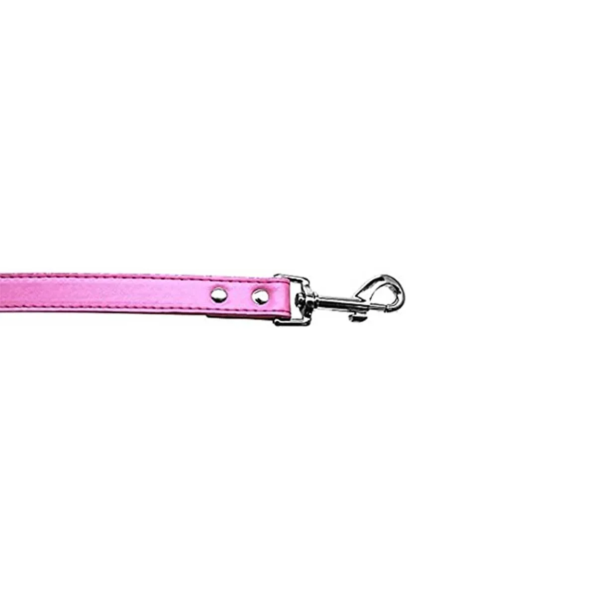 Plain Faux Leather Pet Leash in Bright Pink