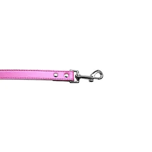 Plain Faux Leather Pet Leash in Bright Pink