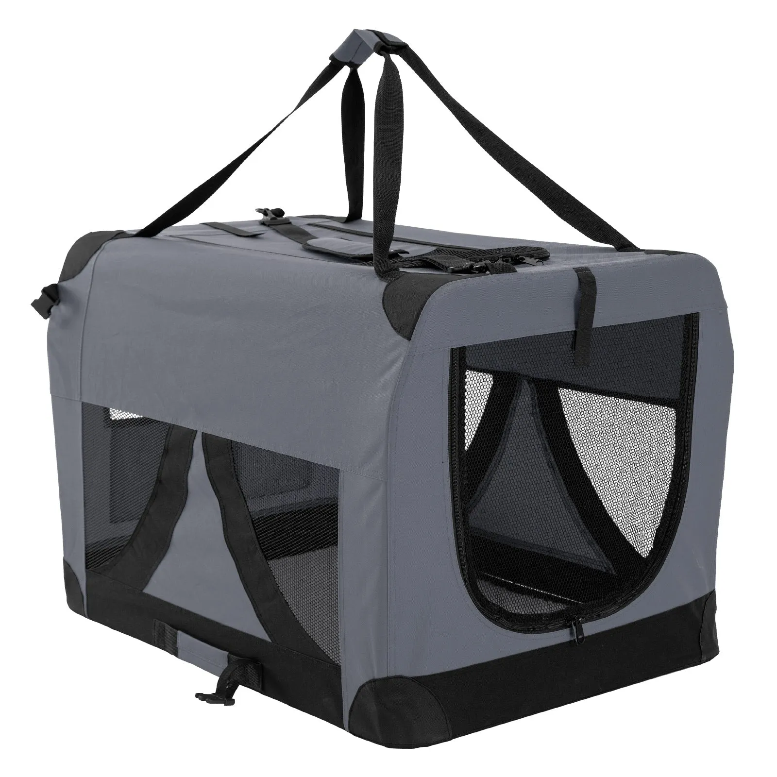 Portable Soft Dog Cage Crate Carrier XXXL - Grey