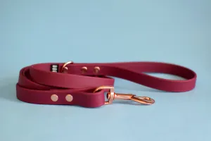 PREMADE COLLECTION - Burgundy Wine & Rose Gold Biothane Dog Leash