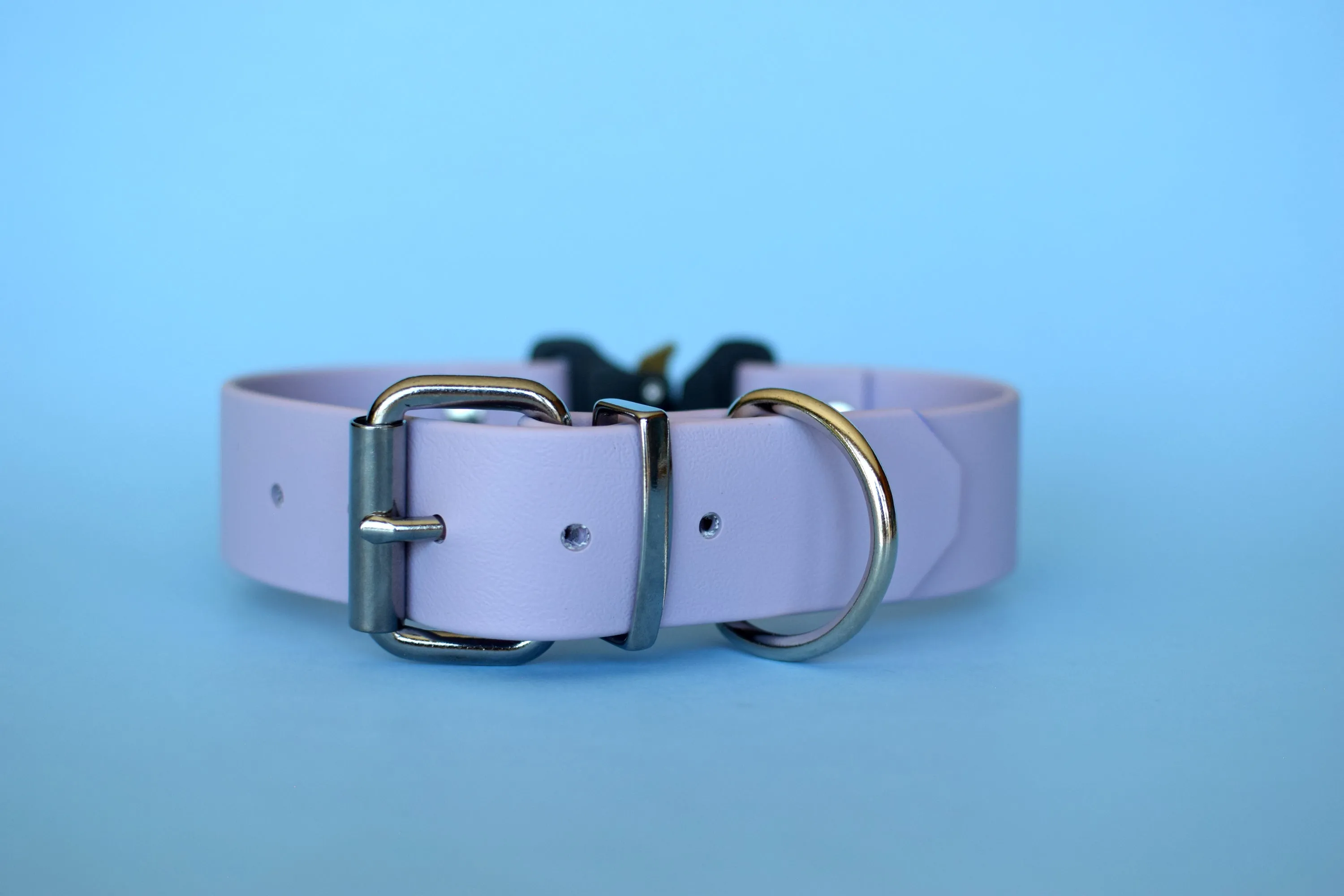 PREMADE COLLECTION - Pastel Purple & Nickel Biothane Dog Collar