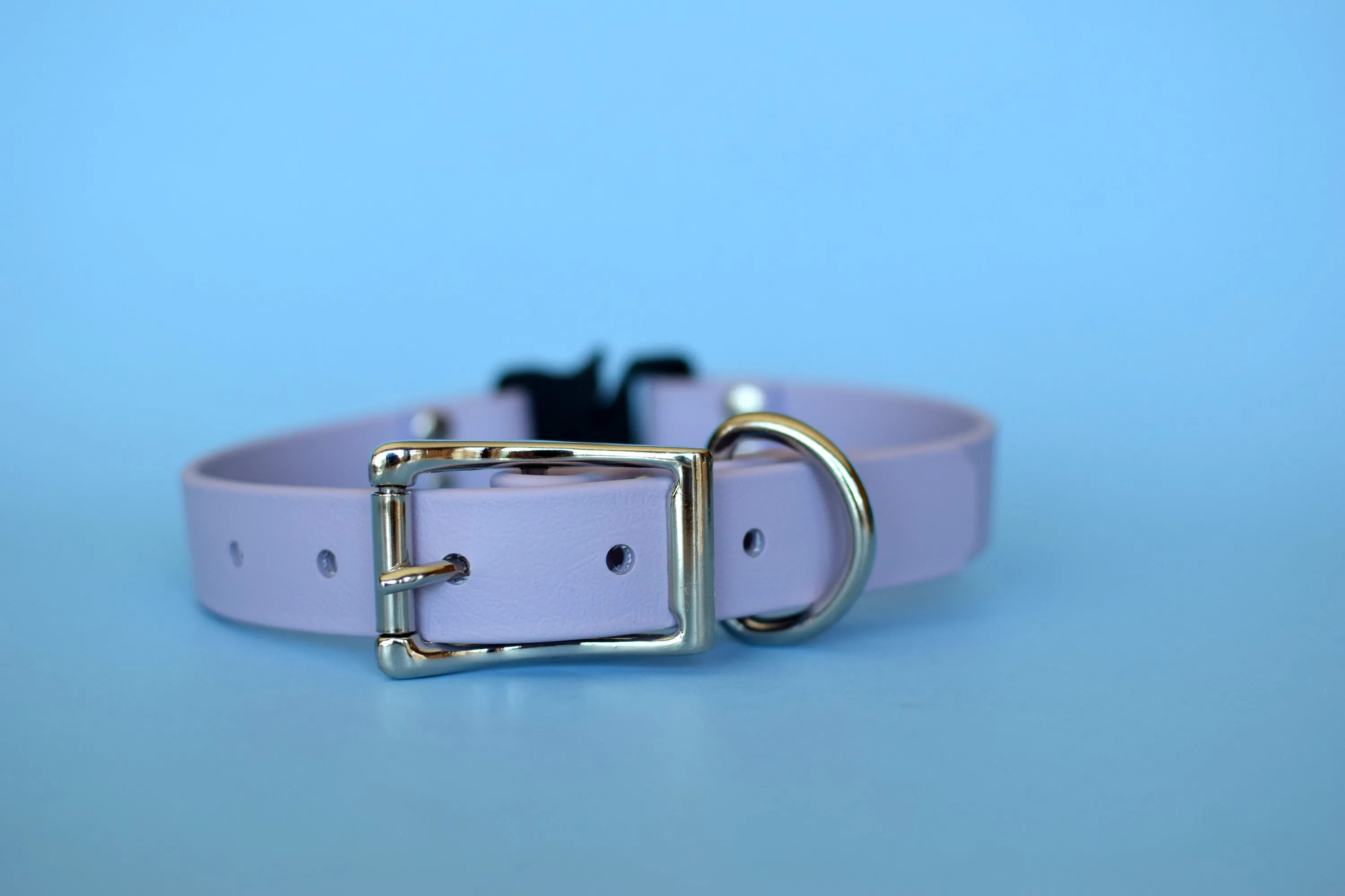 PREMADE COLLECTION - Pastel Purple & Nickel Biothane Dog Collar