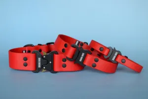 PREMADE COLLECTION - Red & Black Biothane Dog Collar