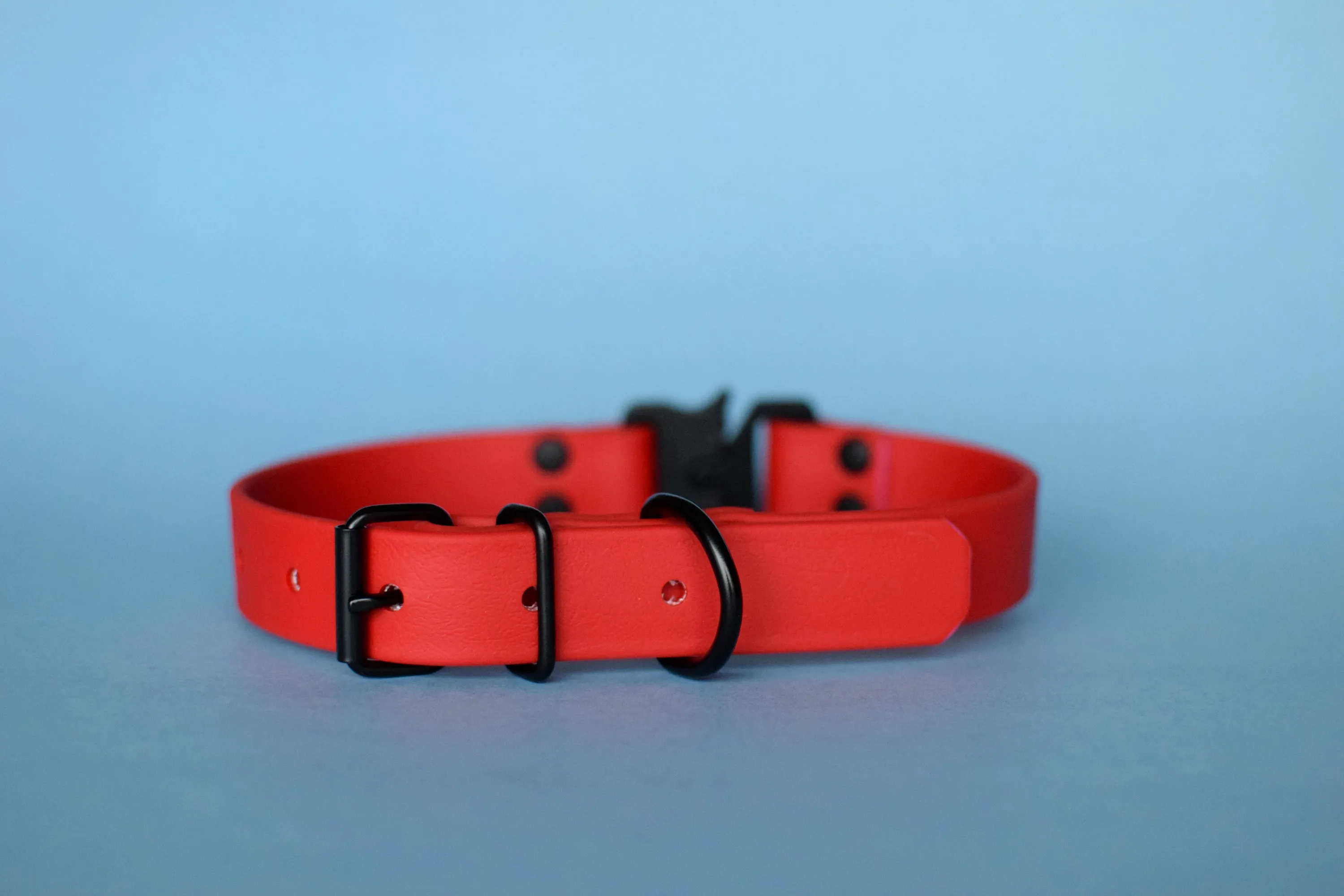 PREMADE COLLECTION - Red & Black Biothane Dog Collar