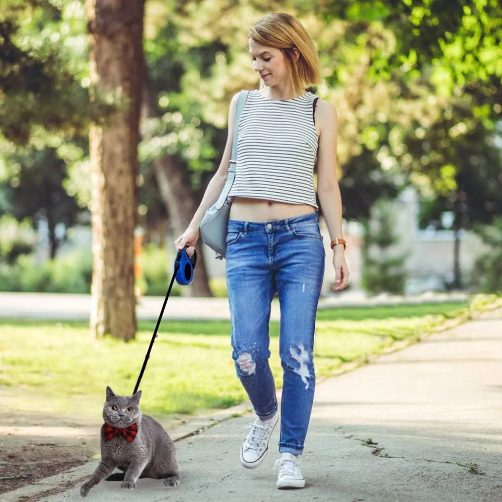 Retractable Dog Leash for Medium - Small Dogs and Cats 16.5FT Tangle Free, Heavy Duty Walking Leash with Anti Slip Handle, Pause and Lock Strong Nylon Tape, Store Dog Leash Retractable