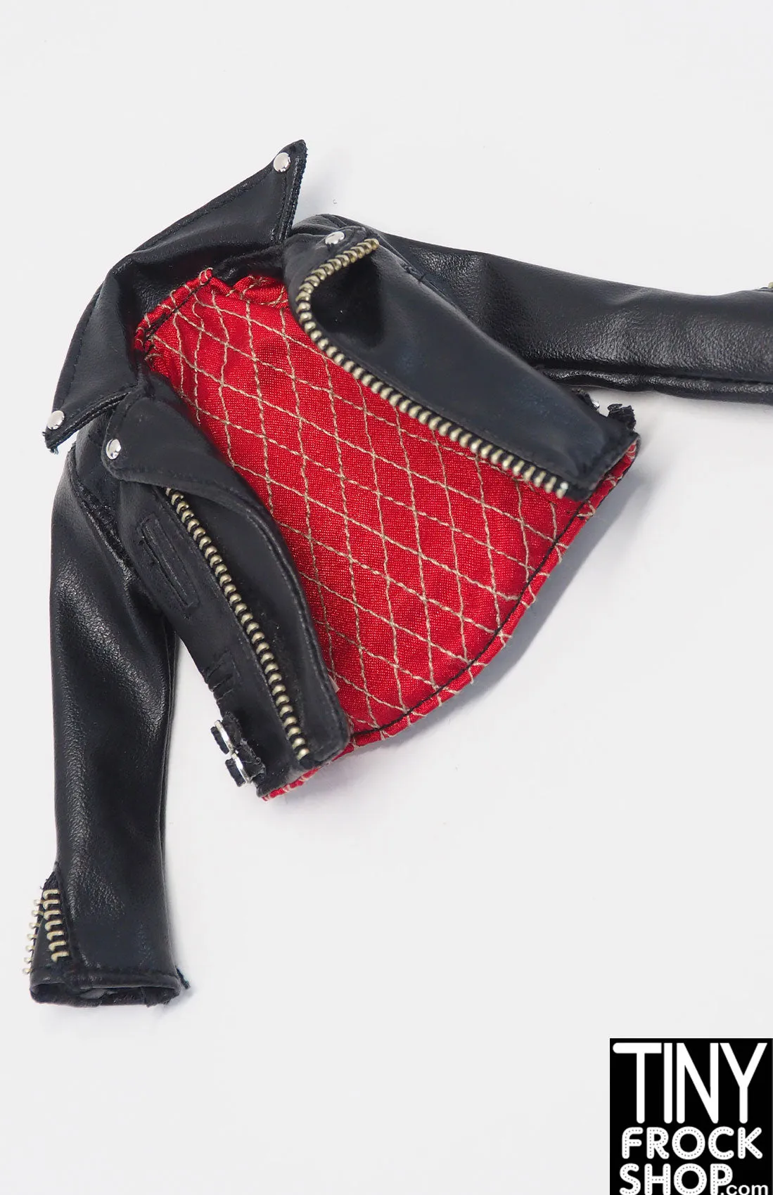 Sekiguchi Momoko Pet Works Black Biker Jacket with Red Lining