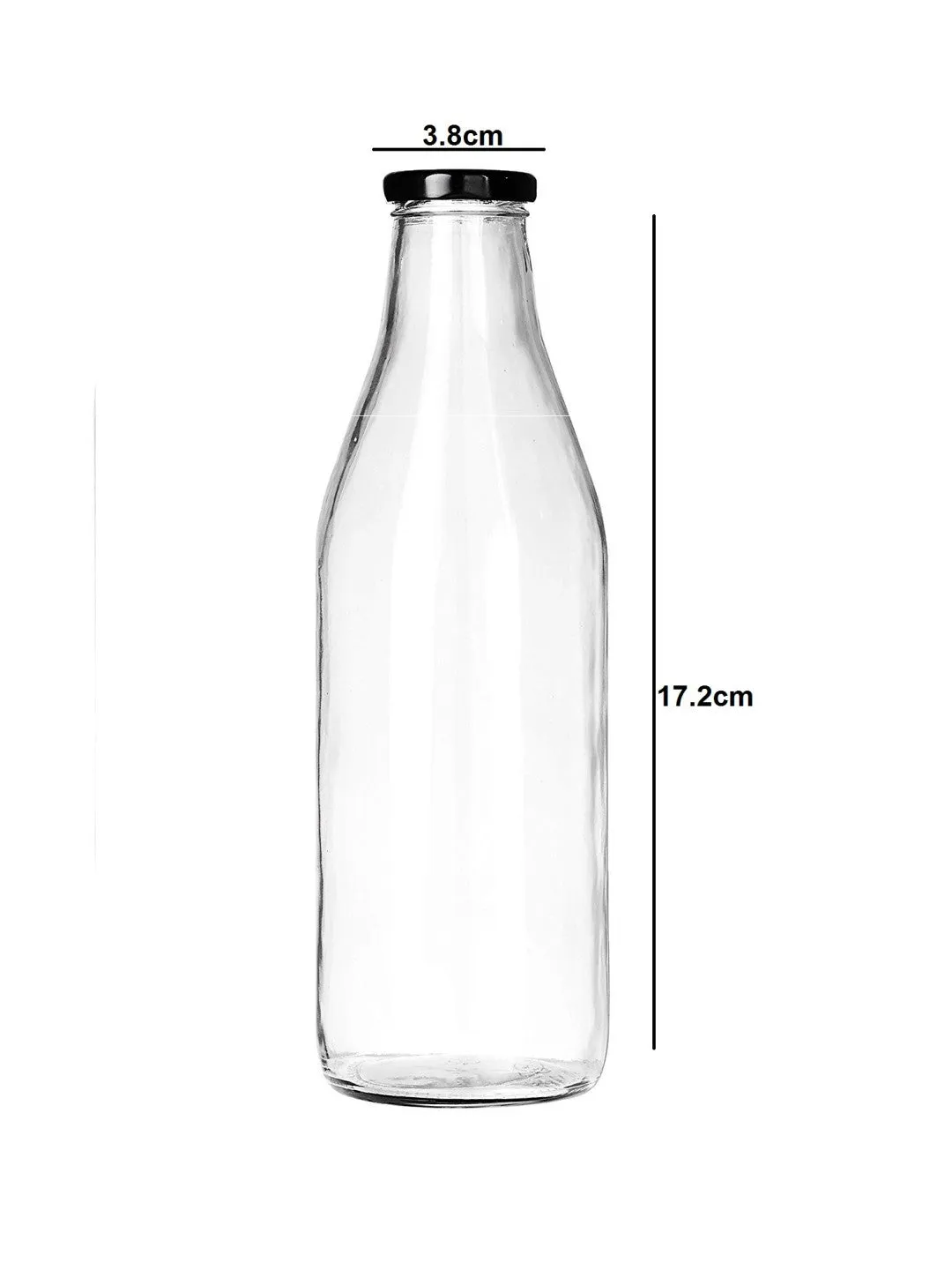 smart "serve" Small Glass Water Bottle Set, 300ml, Set of 6, Transparent