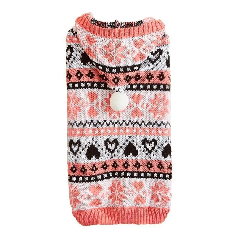 Snowflake Striped Dog Sweater