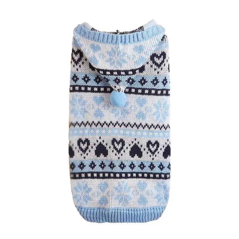 Snowflake Striped Dog Sweater