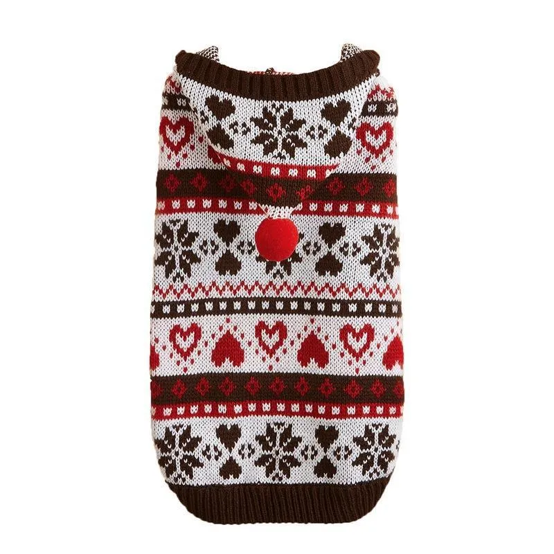 Snowflake Striped Dog Sweater