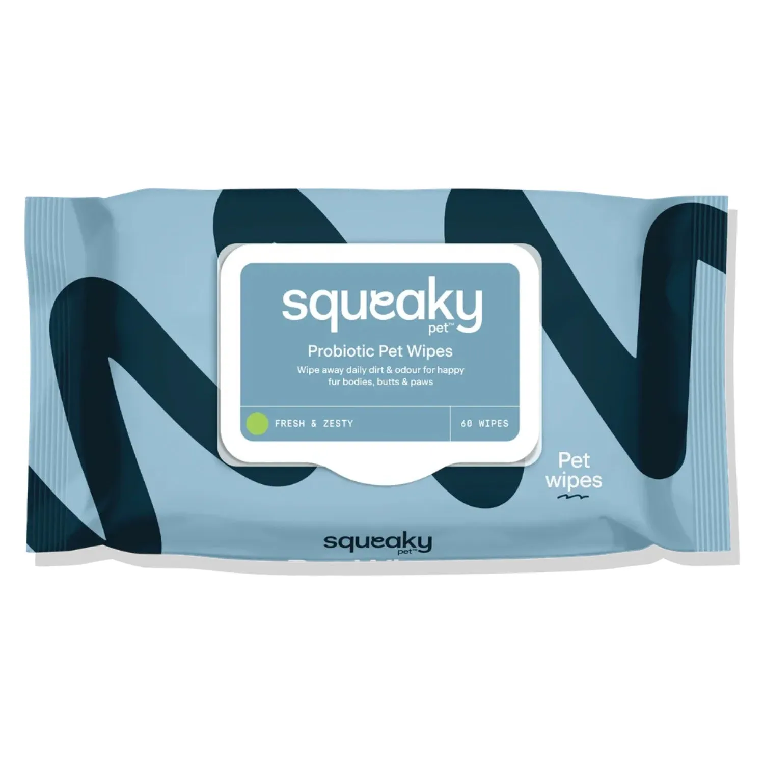 Squeaky Pet Probiotic Fresh & Zesty Scented Pet Wipes