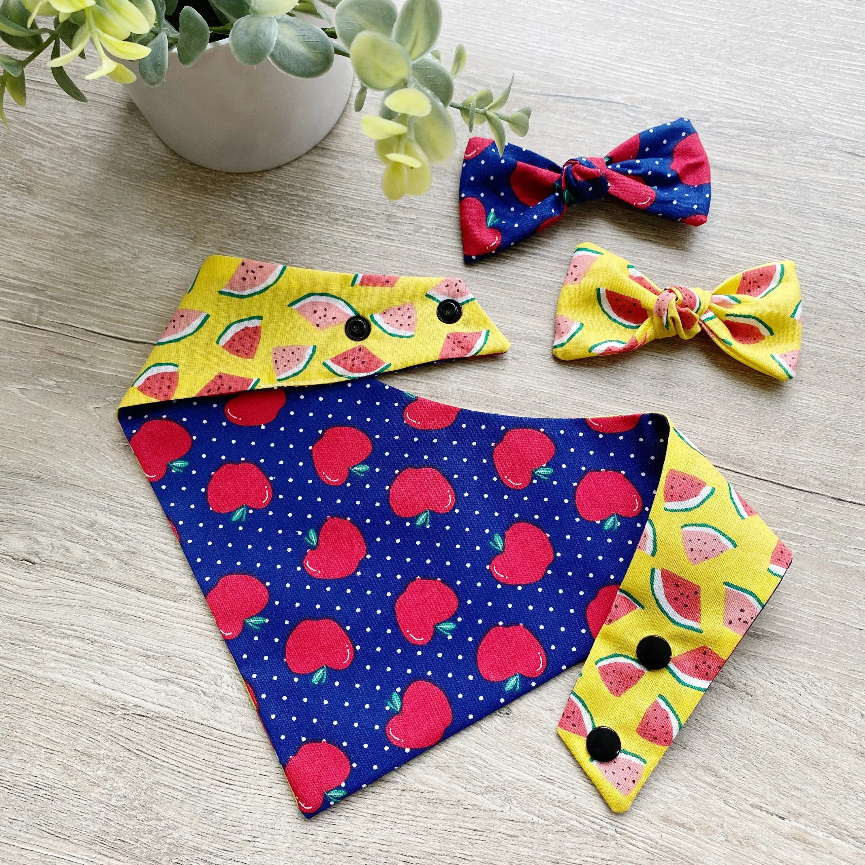 Summer Dog bandana, apples & watermelon Dog bandana