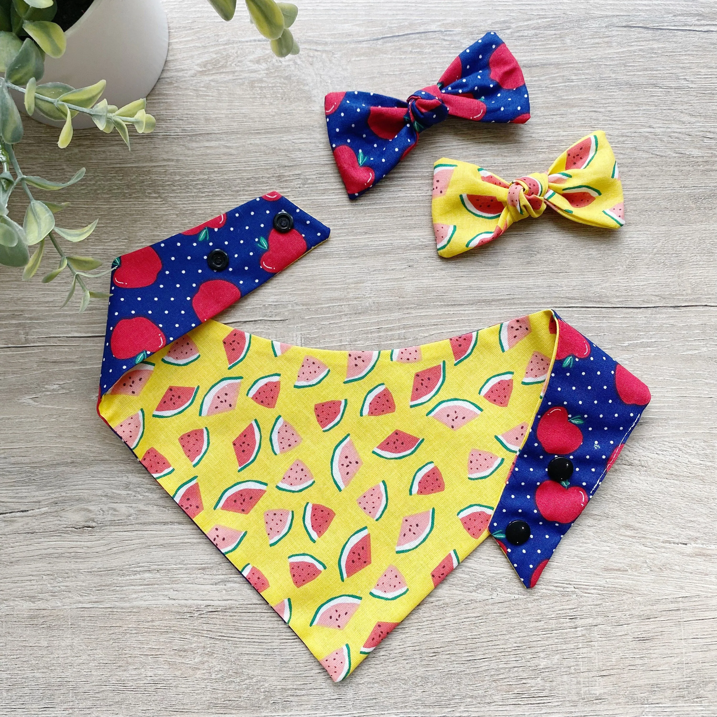 Summer Dog bandana, apples & watermelon Dog bandana