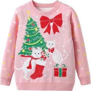 Toddler Girls Boys Christmas Sweater Knit Pullover Sweater Tops for Kids