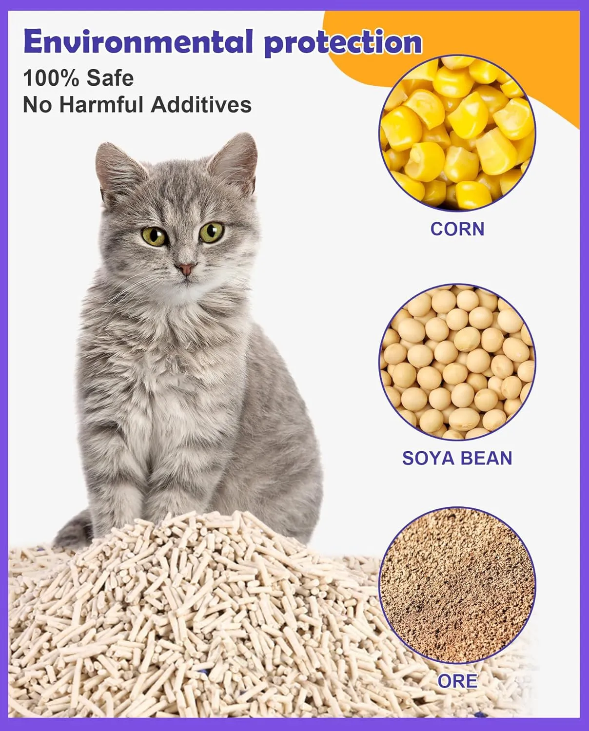 Tofu Mixed Cat Litter,Strong Clumping Cat Litters,Odor Control and Ultra Absorbent Water Bentonite Tofu Cat Litter,Dust-Free (11Pound, Original)