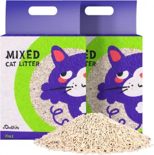 Tofu Mixed Cat Litter,Strong Clumping Cat Litters,Odor Control and Ultra Absorbent Water Bentonite Tofu Cat Litter,Dust-Free (11Pound, Original)