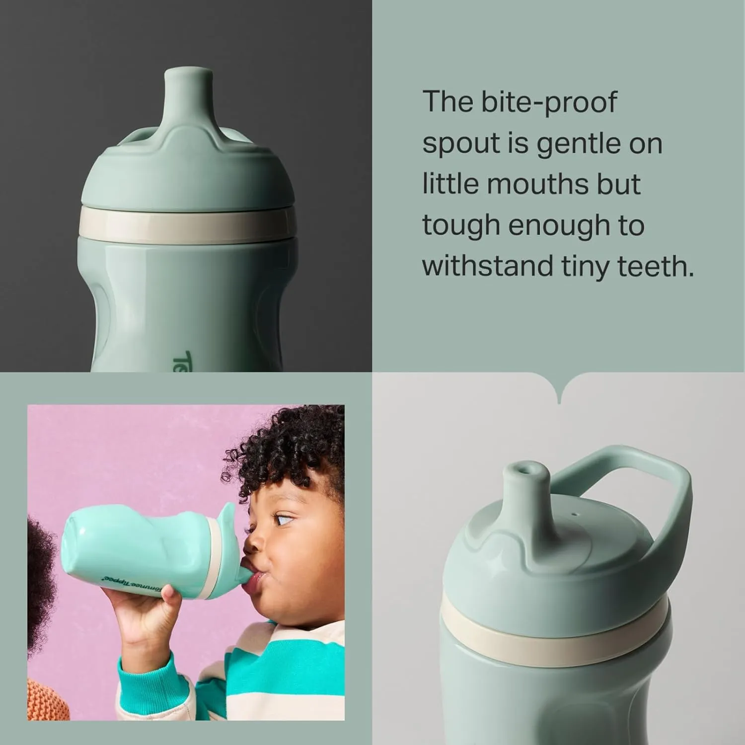 Tommee Tippee Insulated Sporty Bottle, 9oz, No Spill Toddler Water Bottle For 12 months  , Two-Piece Valve Helps Stop Spills, Pack of 2, Light Blue and Orange